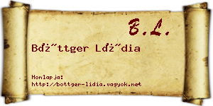 Böttger Lídia névjegykártya
